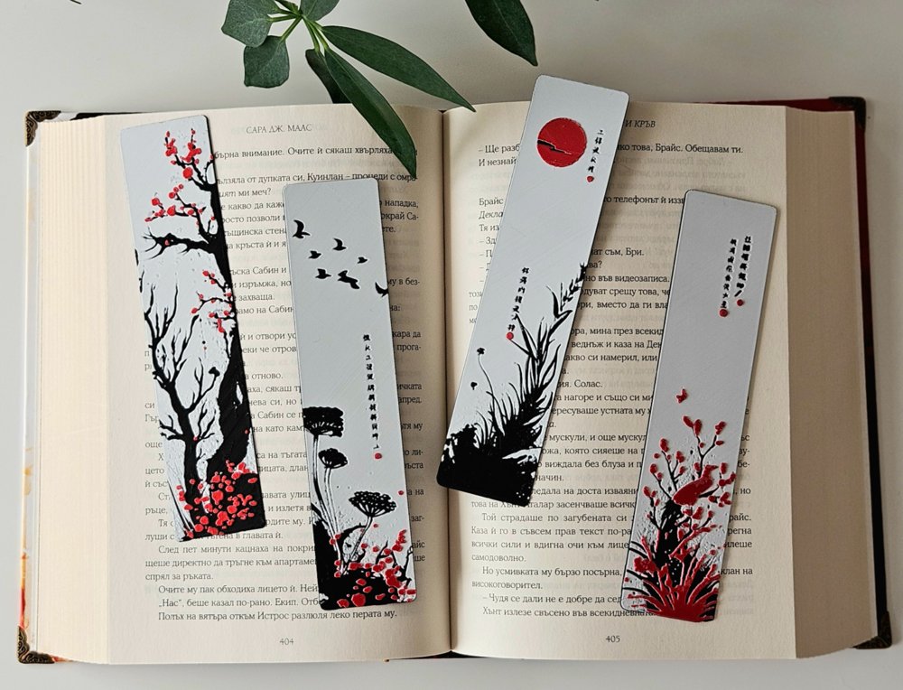 Red Blossom (2) — Bookmarks Set