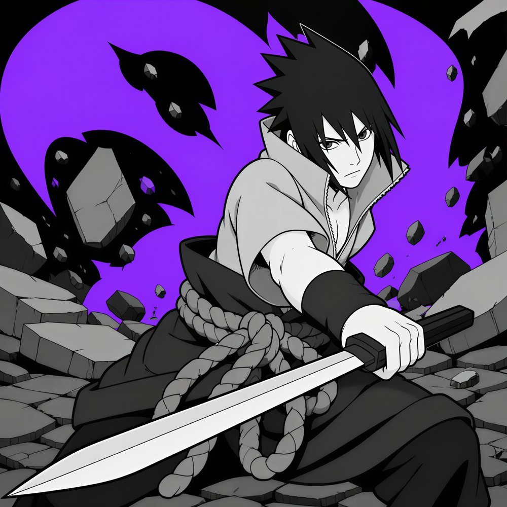 Sasuke Uchiha — This One Gets the Purple