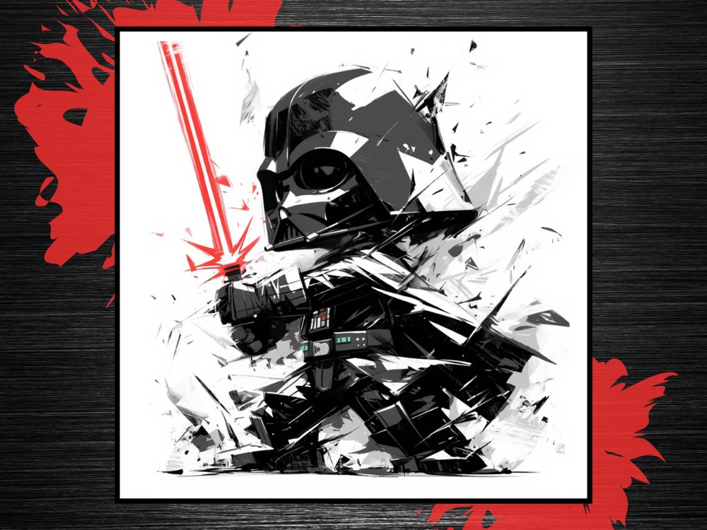 Chibi Darth Vader Hueforge Poster | The Dark Side