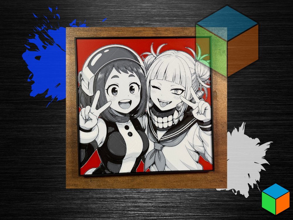 Ochako & Toga Selfie — HueForge Wall Art