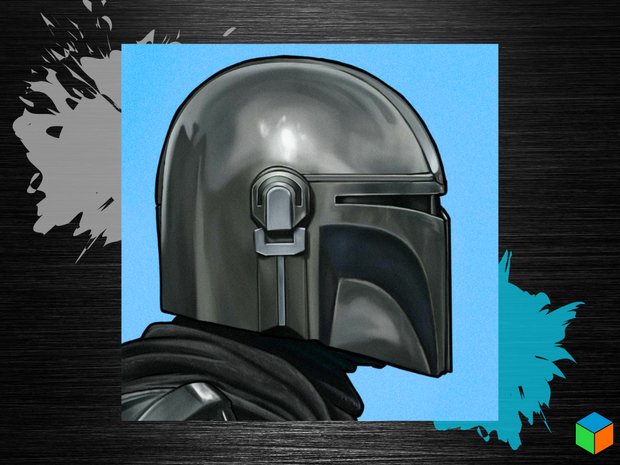 π οΈ Mandalorian HueForge Poster β AMS Ready (.3mf + STL)