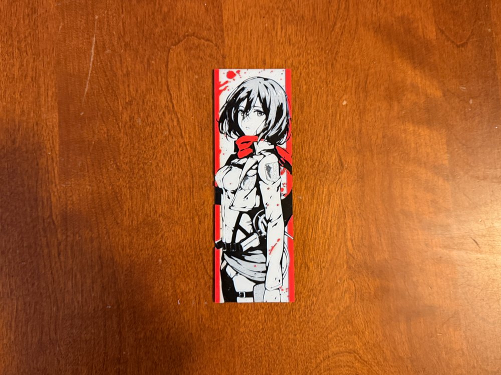 Mikasa Ackerman | High-Contrast HueForge Bookmark