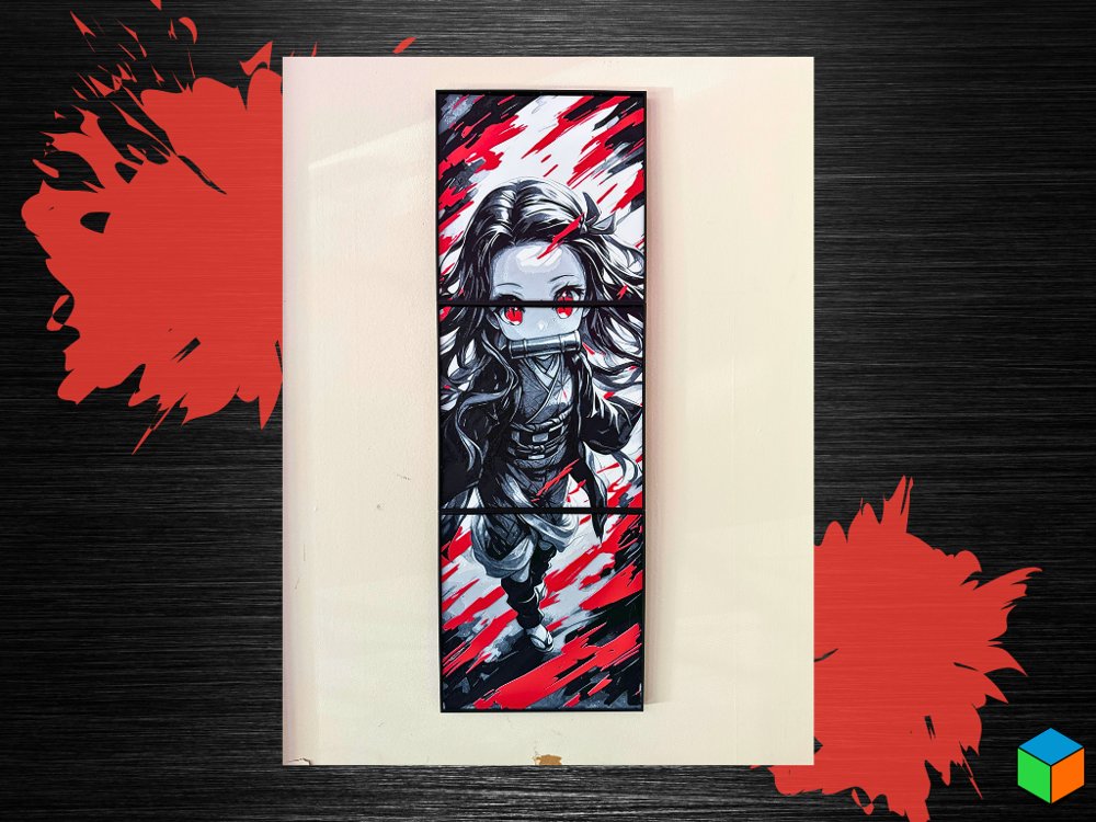 Nezuko Tiled HueForge Print (200×600)