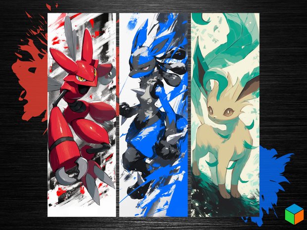 🧬 Patreon Exclusive – Scizor, Lucario & Leafeon Bookmark Set! 🍃🔥💥