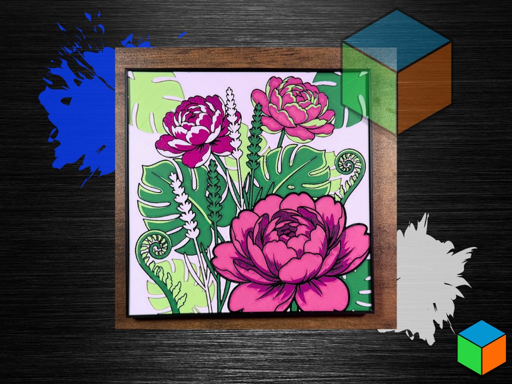 Peony Bloom Panel — Modern Botanical Wall Art