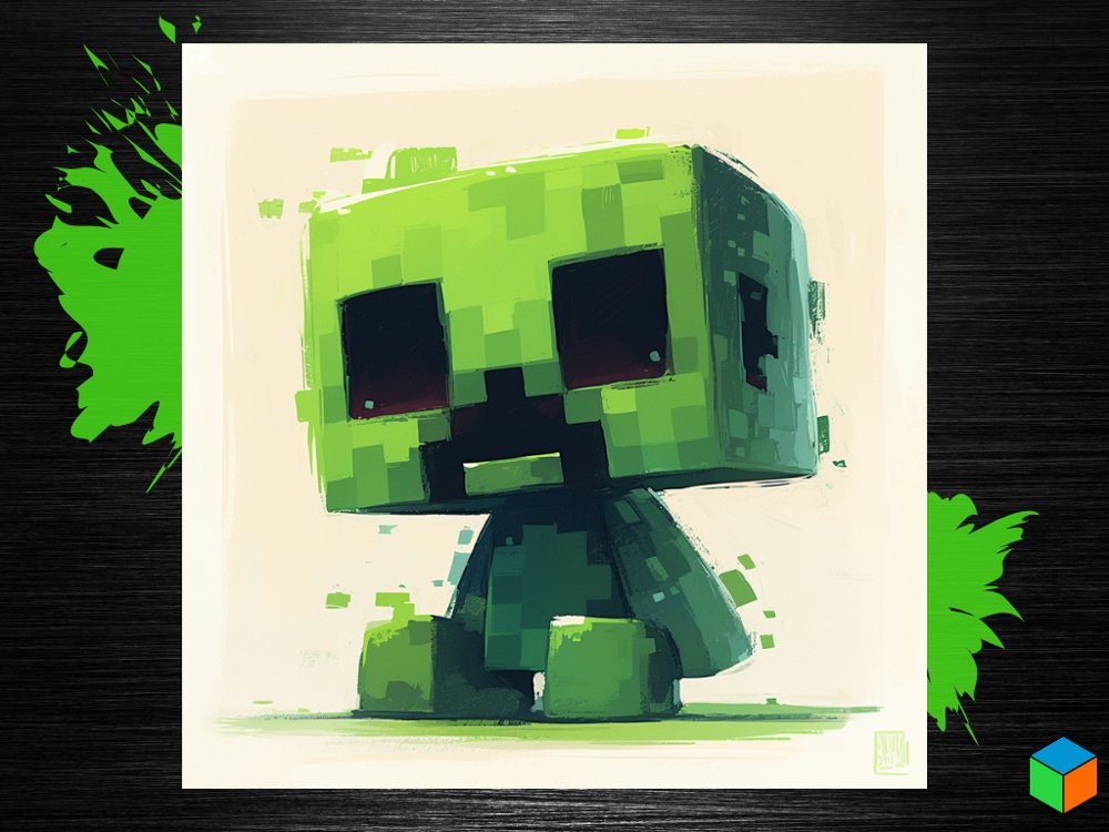 Pixel Creeper Minecraft Poster — No AMS Needed 