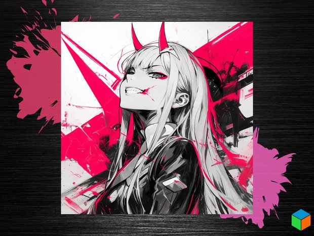 π οΈ Zero Two HueForge Poster β AMS Ready (.3mf + STL)
