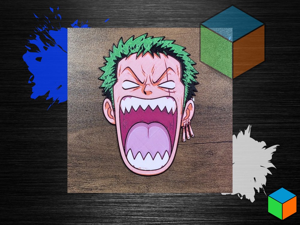 Zoro — Shouting Face | One Piece HueForge
